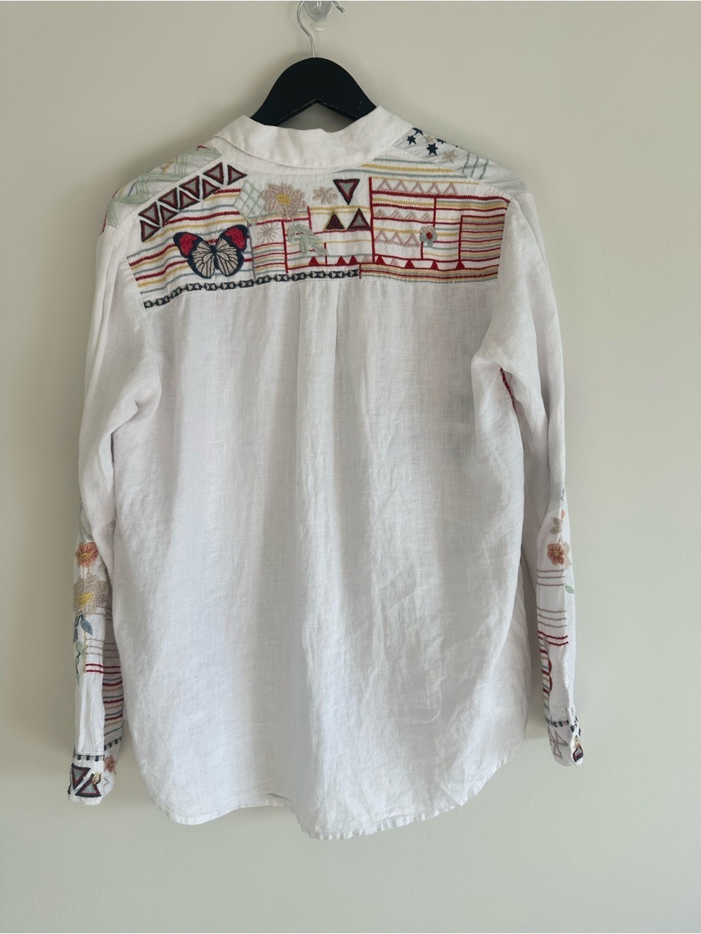 Johnny Was Aravis Linen Embroidered Shirt White Size XS - Picture 3 of 14